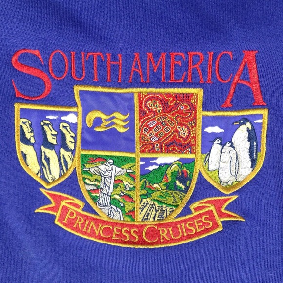 Princess Cruises South America Sweatshirt Adult XL Blue Long Sleeve Pullover - Picture 3 of 16